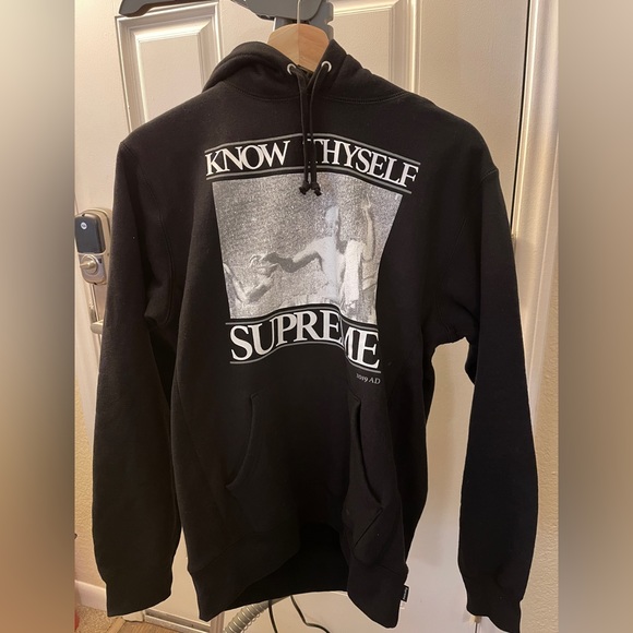 Authentic Supreme Know Thyself Hoodie | Black | Size M - Picture 1 of 9